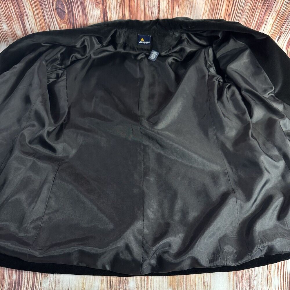 Vintage Liz Sport Size 8 Black Velvet Blazer Suit Coat Jacket Whimsigoth Witchy - Picture 8 of 10